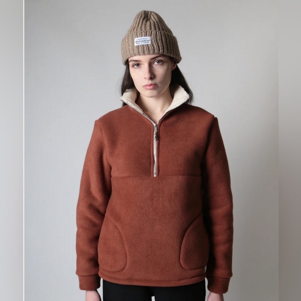 Muttonhead Alpine Sherpa 1/4 Zip in Maroon Sz XS